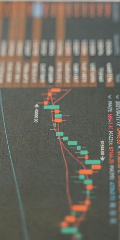 Close-up of financial graphs and stock data on a tablet, showcasing market analysis.
